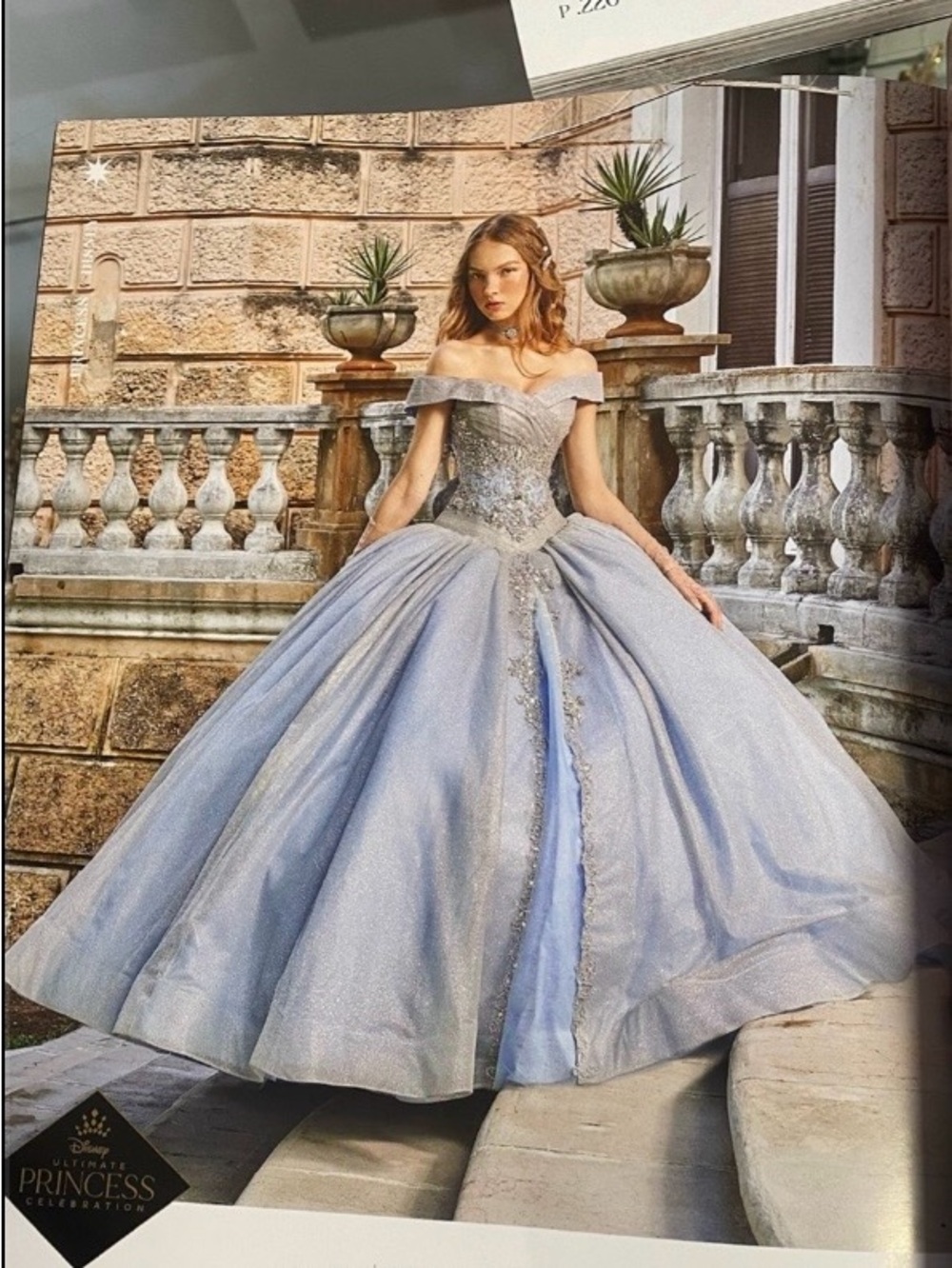 RAGAZZA Off-Shoulder Light Blue Ball Gown Disney Collection Cinderella Dress